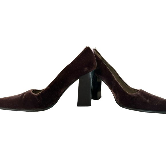 Prada Women's Brown Velvet 4" Heel Pumps Size 37 1/2 Vero Cucio Made in Italy - Picture 6 of 9